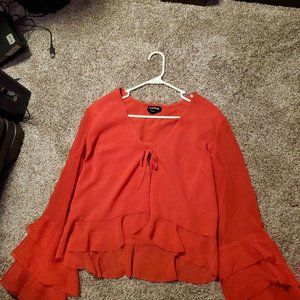 Bebe red shear top